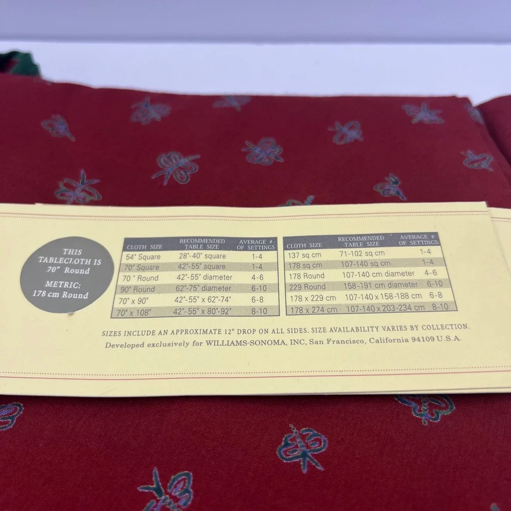 Williams-Sonoma Red Provence Tablecloth 70